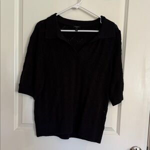 Talbots Black Textured Women's Blouse
